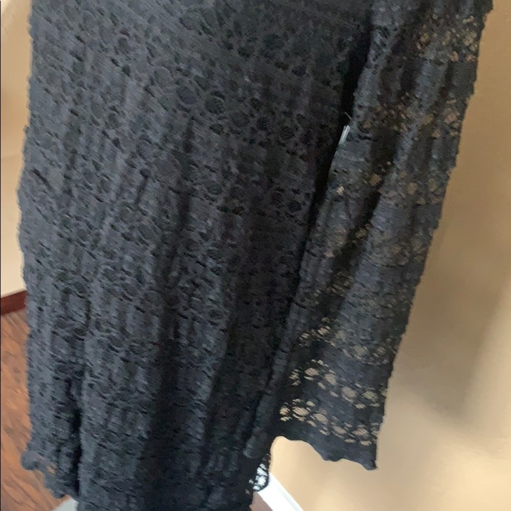 Dress Lace black flare sleeves M New Fever brand - Picture 13 of 15
